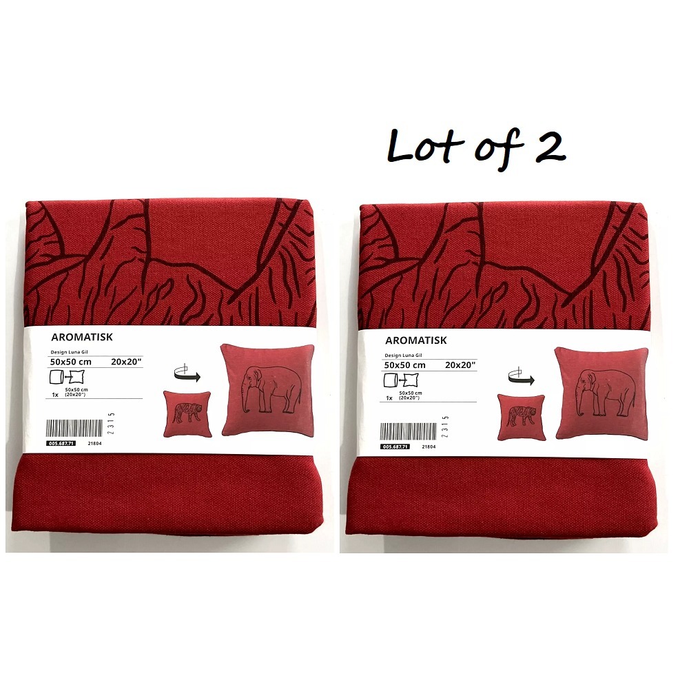 Ikea AROMATISK Pillow Cushion Cover 20x20" Animals New Red 005.687.71